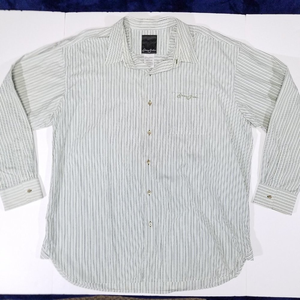 Sean John Striped Long Sleeve Casual Button Up